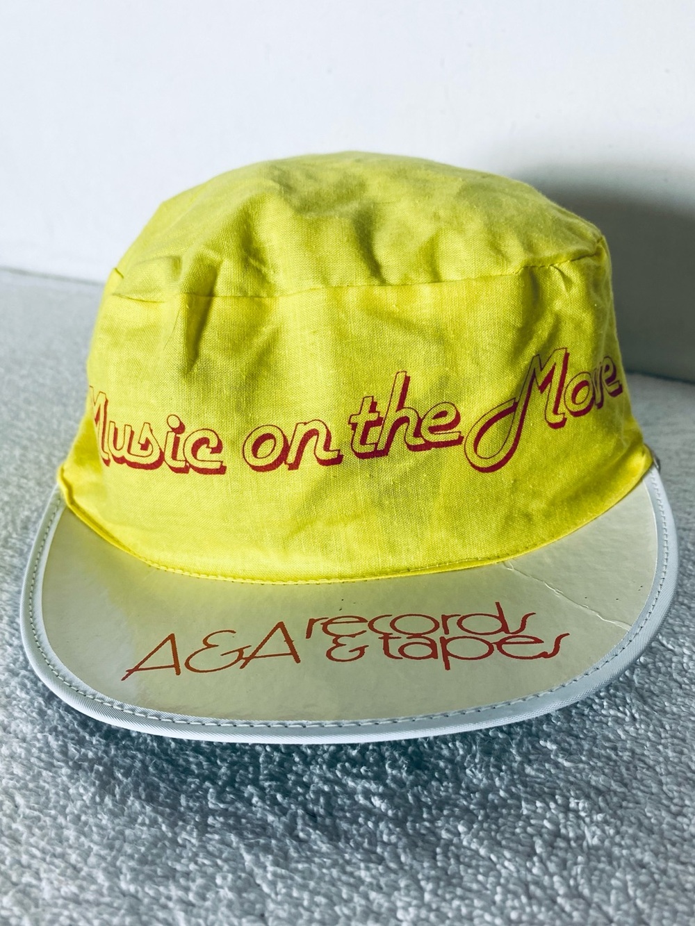 Vintage A&A Records & Tapes Yellow White Flashdance Promo Hat Cap